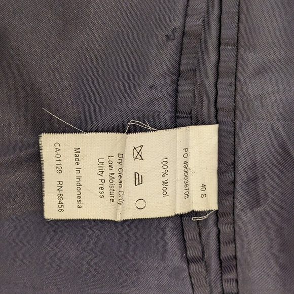 Calvin Klein Mens Blazer Blue Pinstripe Wool 2 Button Suit Jacket Sport Coat 40S - Picture 10 of 13